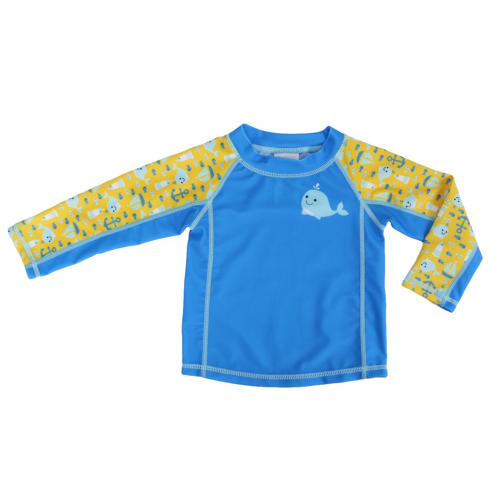 Zoocchini - Baby Swim Set – Rash Guard Top, Swim Diaper & Sun Hat - Whale