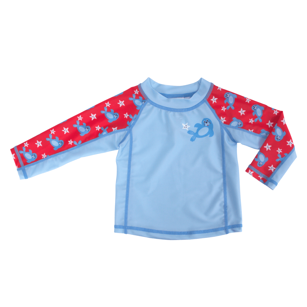 Zoocchini - Baby Swim Set – Rash Guard Top, Swim Diaper & Sun Hat - Seal
