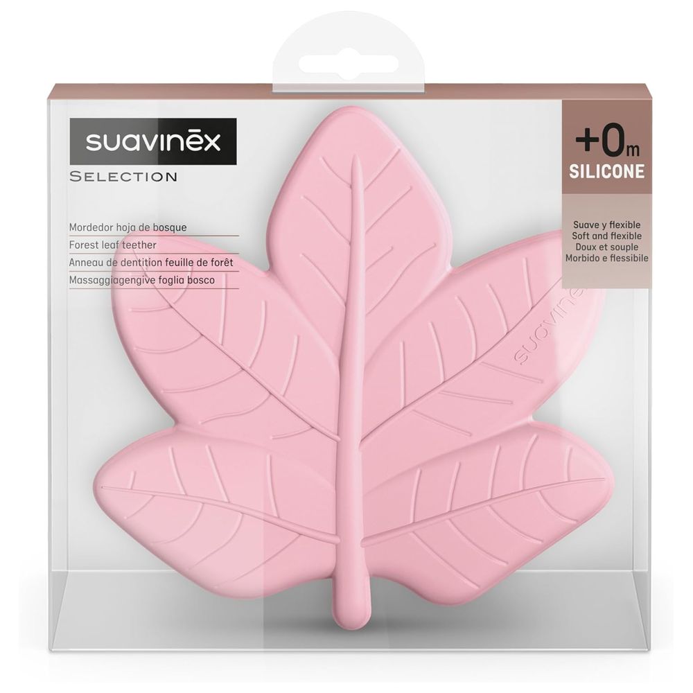 Suavinex - Poetry Silicone Forest Leaf Teether - Pink