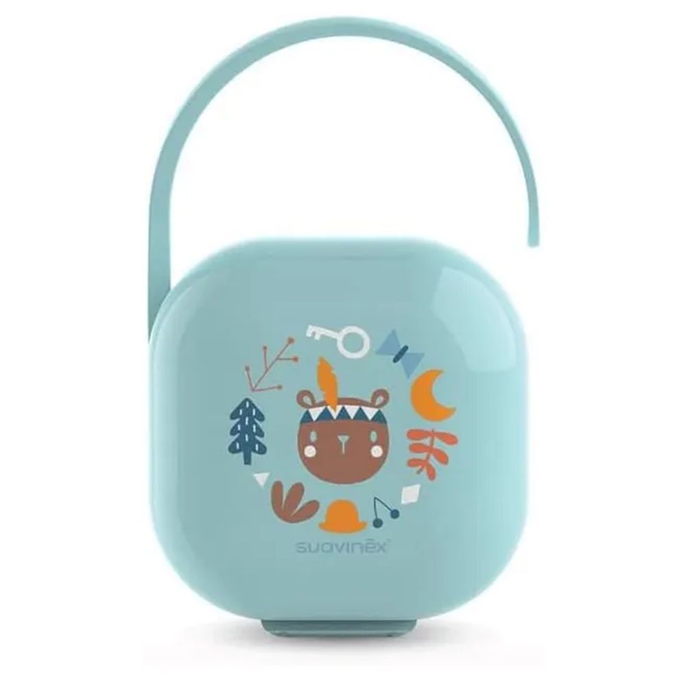 Suavinex - Forest Soother Holder Pacifier Clip With Silicone Soother and Teether - Blue