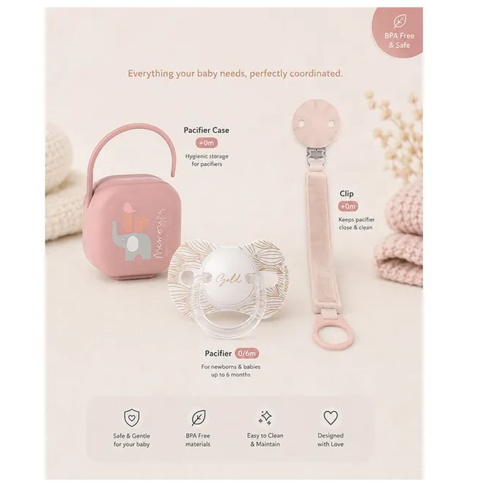 Suavinex - Premium Baby Pacifier Essentials Set - 0-6M Pacifier, Pacifier Clip With Ribbon And Pacifier Holder