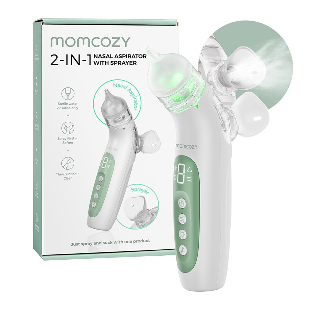 Momcozy - BreezyClear 2-in-1 Spray & Suction Electric Nasal Aspirator - White