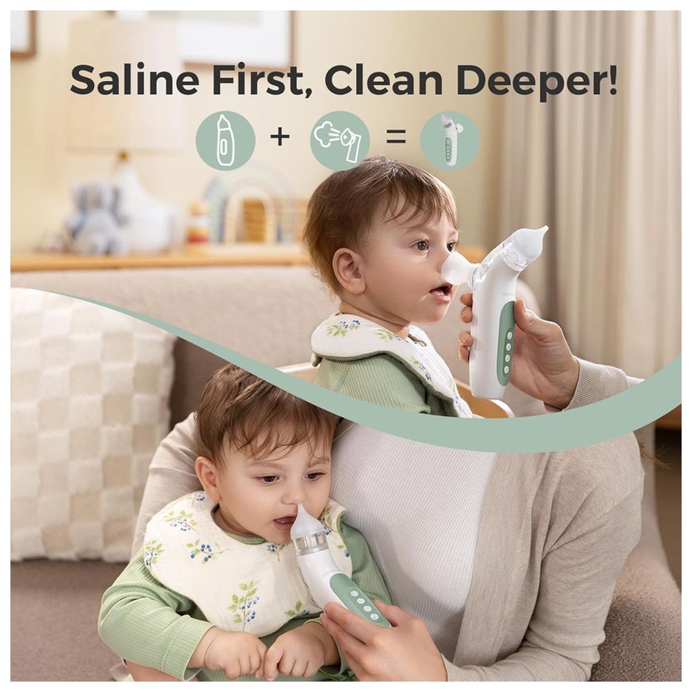 Momcozy - BreezyClear 2-in-1 Spray & Suction Electric Nasal Aspirator - White