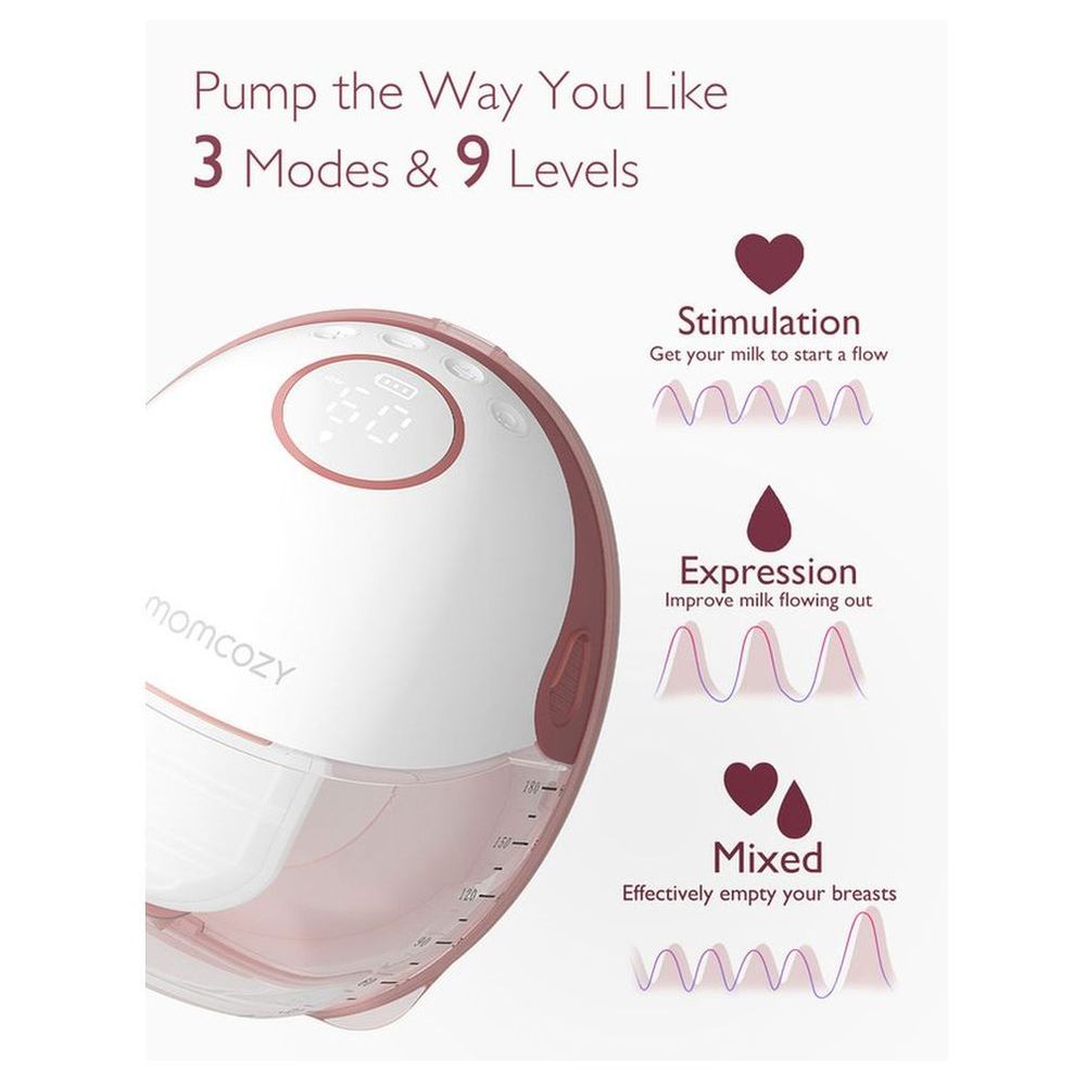 Momcozy - Mobile Style M6 Breast Pump - Cozy Red - 2 Pcs
