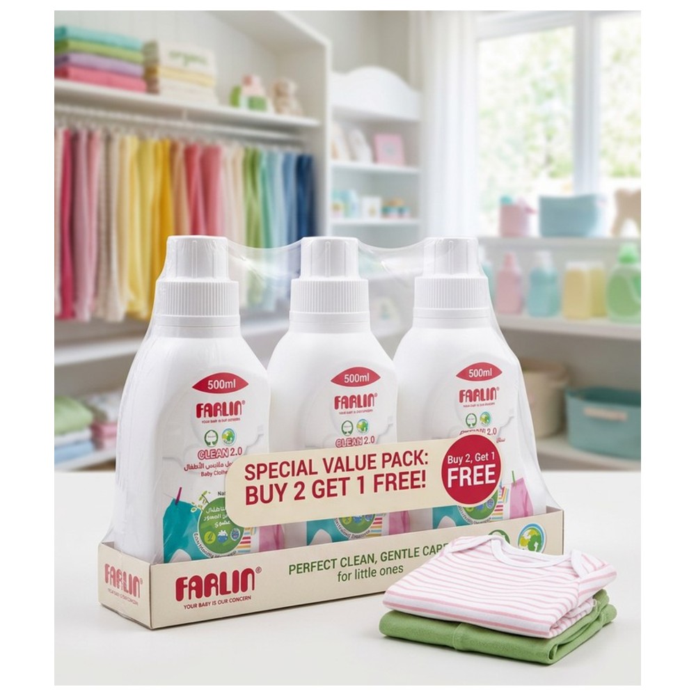 Farlin - Clean 2.0 Eco-Friendly Baby Clothes Wash - 500 ml - Pack of 3