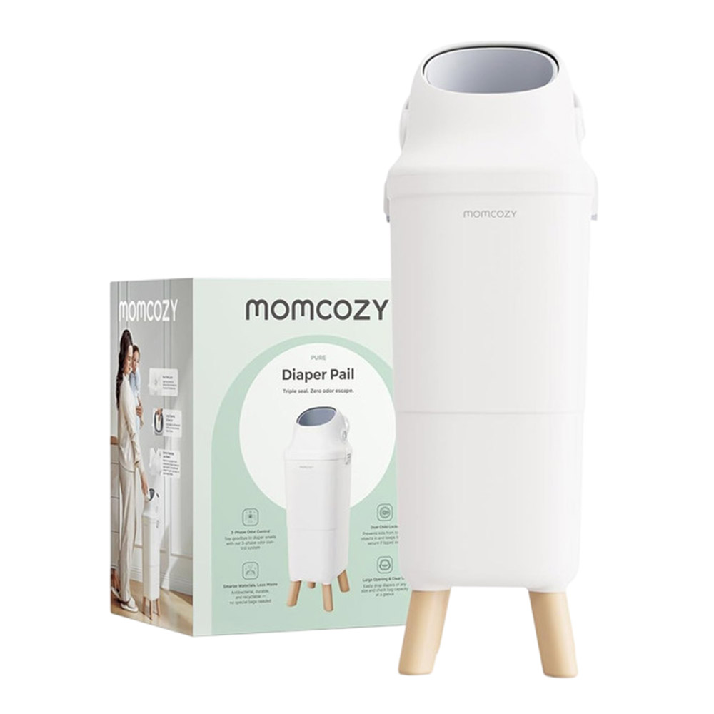 Momcozy - Triple-Seal Odor Control Diaper Pail - White
