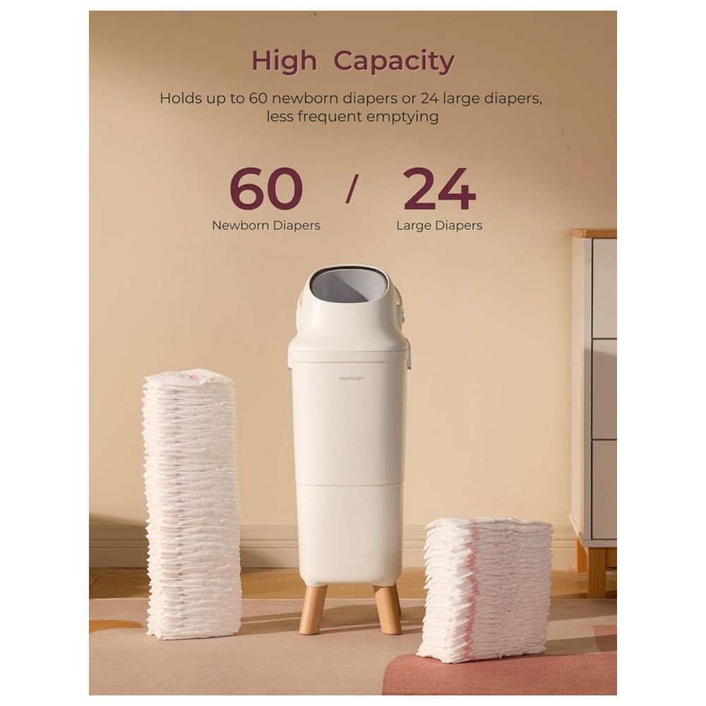 Momcozy - Triple-Seal Odor Control Diaper Pail - White