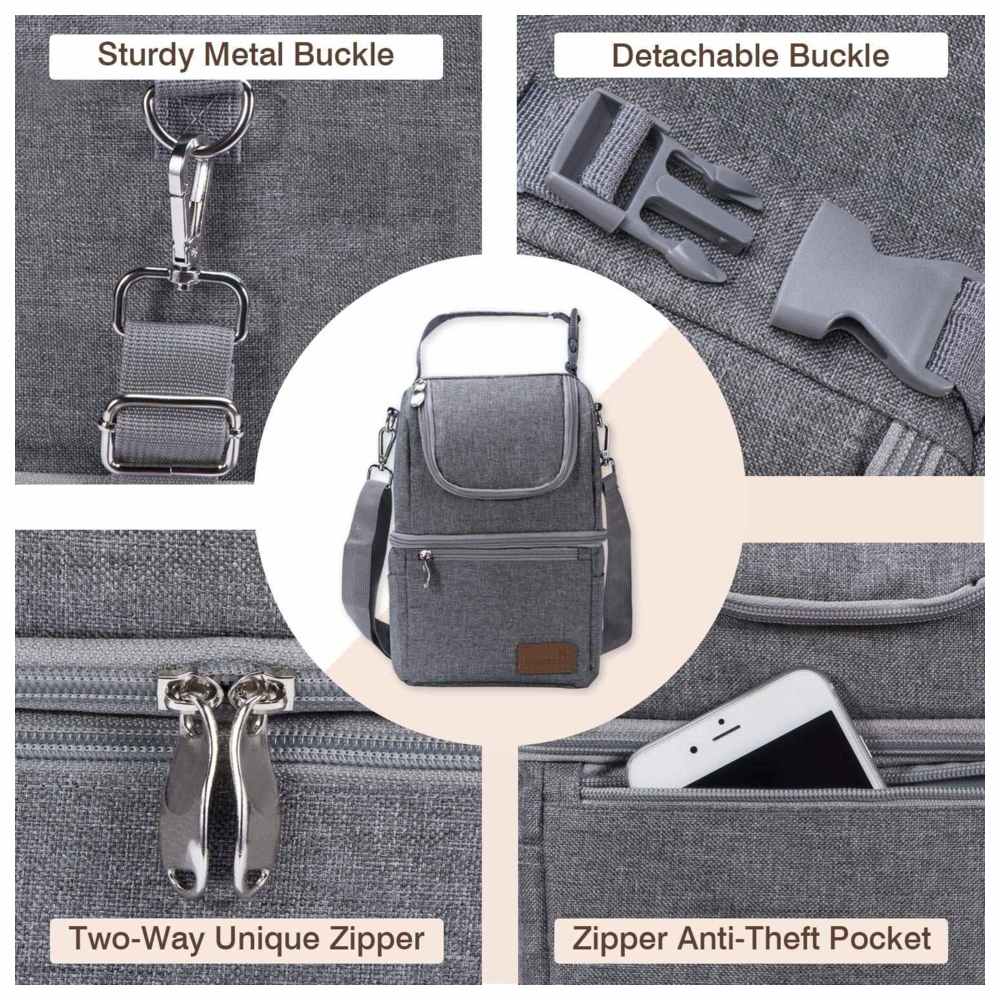 Momcozy - Multi-Function Breastmilk Cooler Bag - Grey