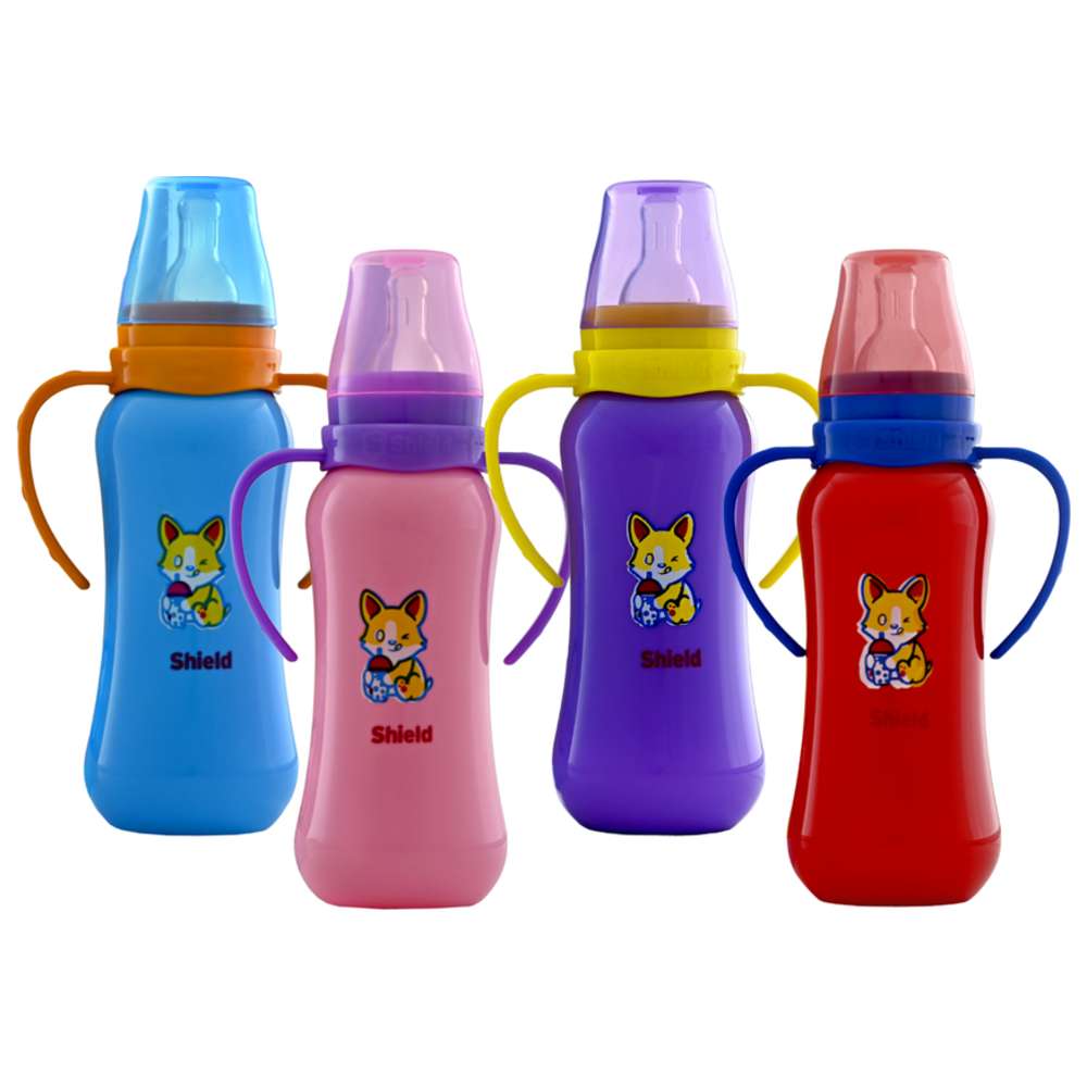 Shield Baby - PP Standard Neck Deluxe Feeding Bottle - 250 ml - Color May Vary - 1 Pc