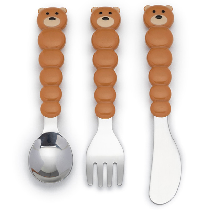 Melii Utensil Set - Brown Bear & Blue Shark - 6pcs