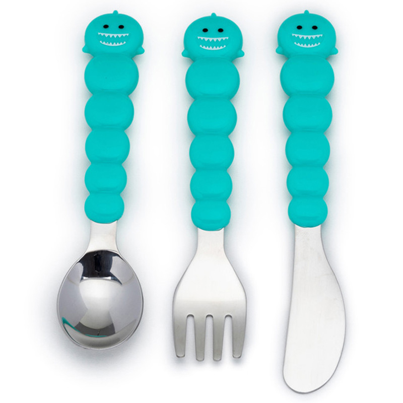 Melii Utensil Set - Brown Bear & Blue Shark - 6pcs
