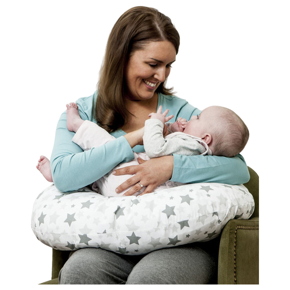 Mums & Bumps - Dreamgenii - Nursing/Breastfeeding Pillow - Grey Star