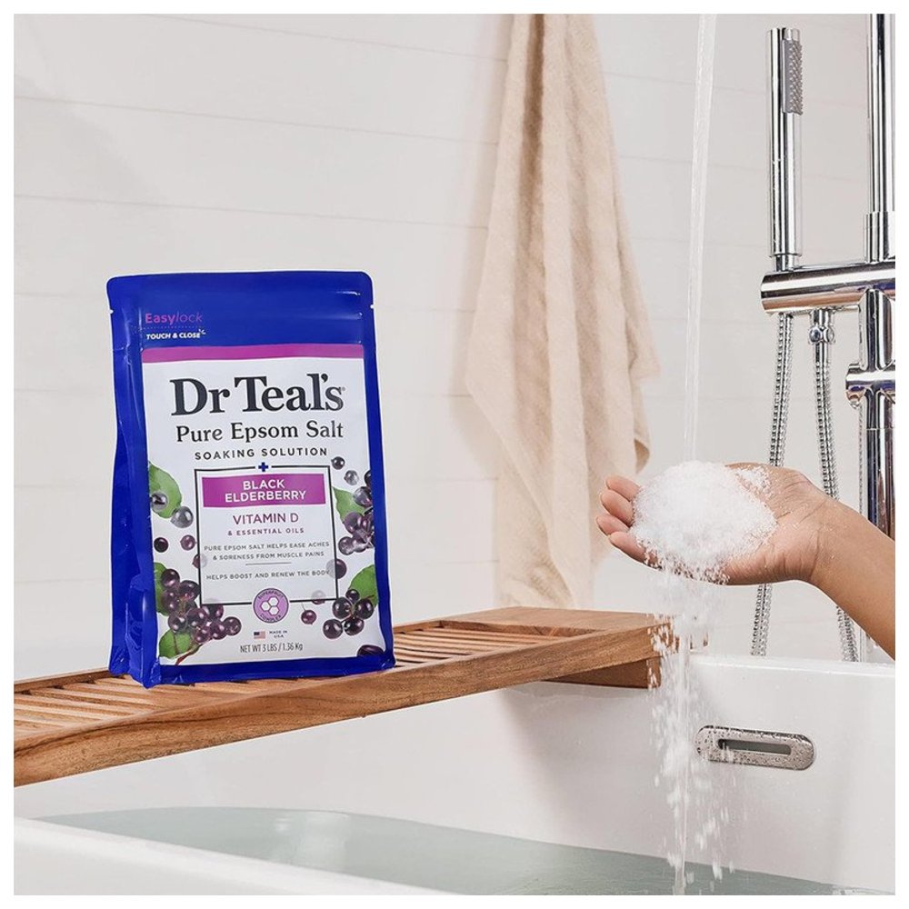 Dr Teal's - Epsom Bath Salt Black Elderberry - 1.36Kg
