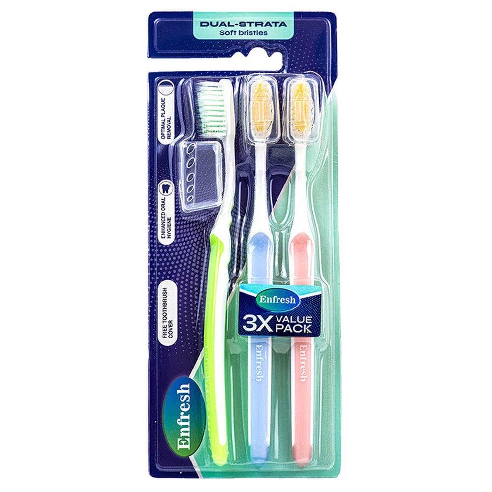 Enfresh Dual Strata Toothbrush - 3 Pcs