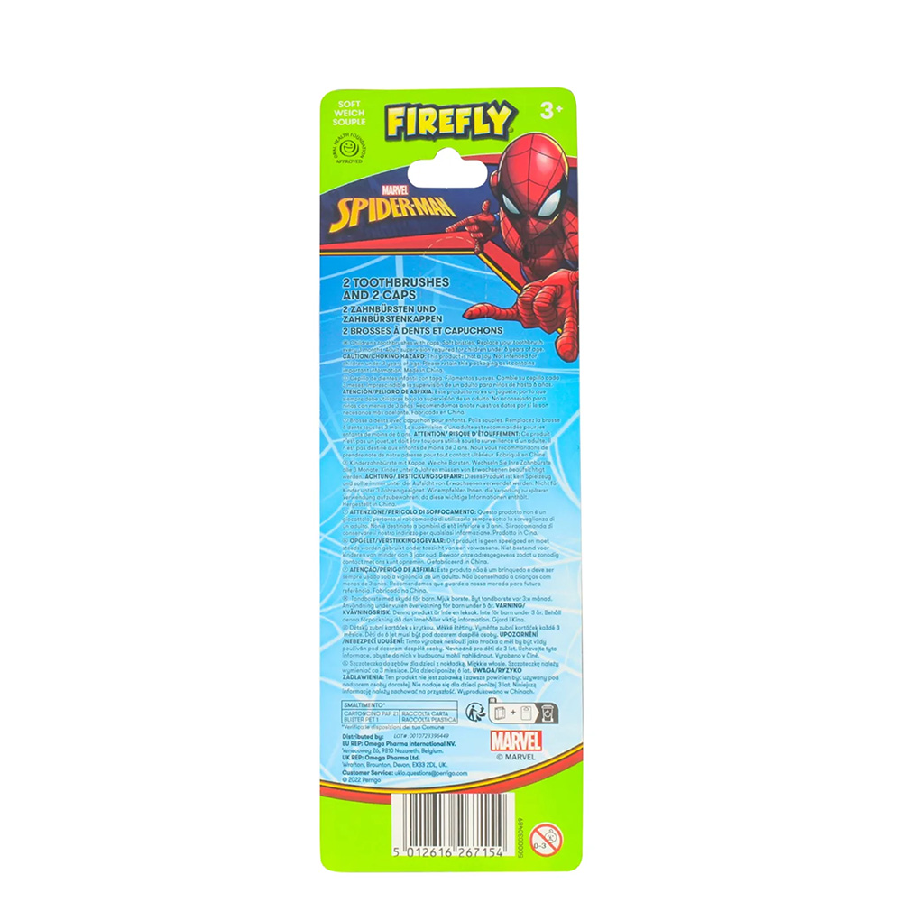 Firefly - Spiderman Kids Toothbrush - 2 Pcs