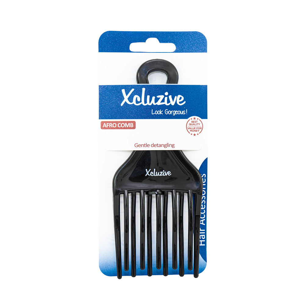Xcluzive Gentle Detangling Afro Comb - Black