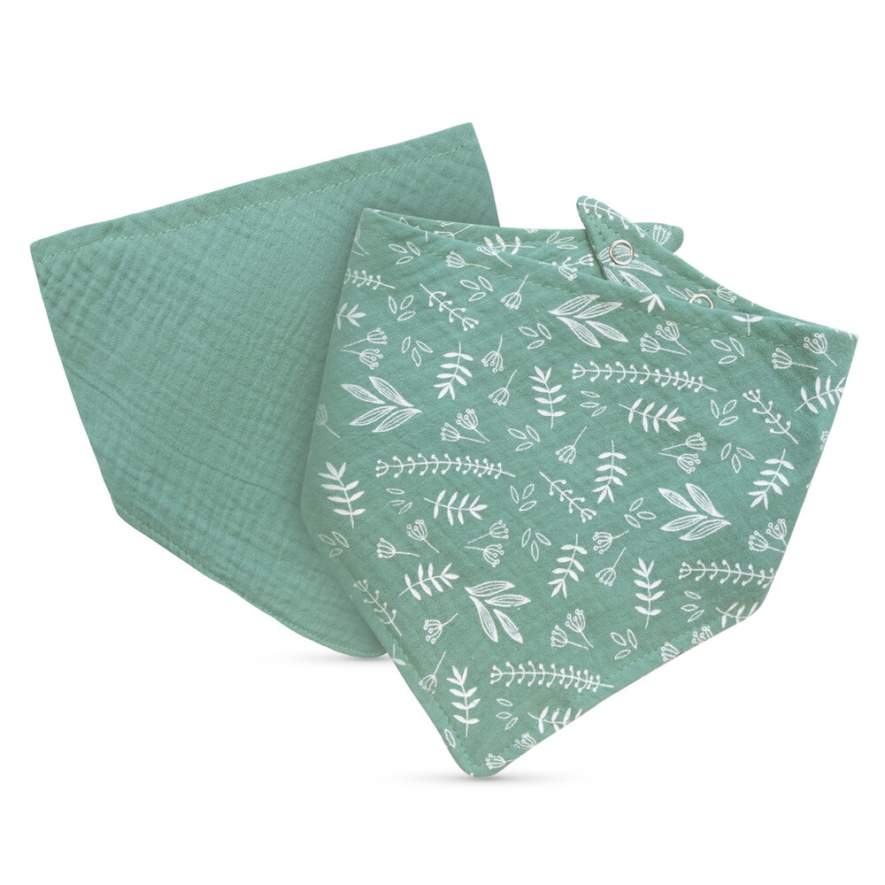 Baboo - Double Layer Muslin Bandana Bib Set - Peachy Keen - 2pc