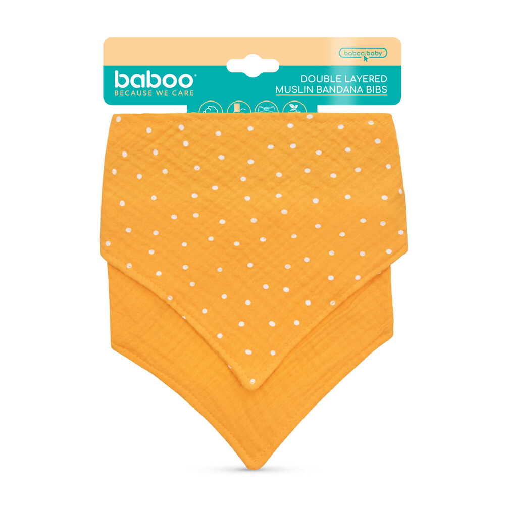 Baboo - Double Layer Muslin Bandana Bib - Peachy Keen - 2pc