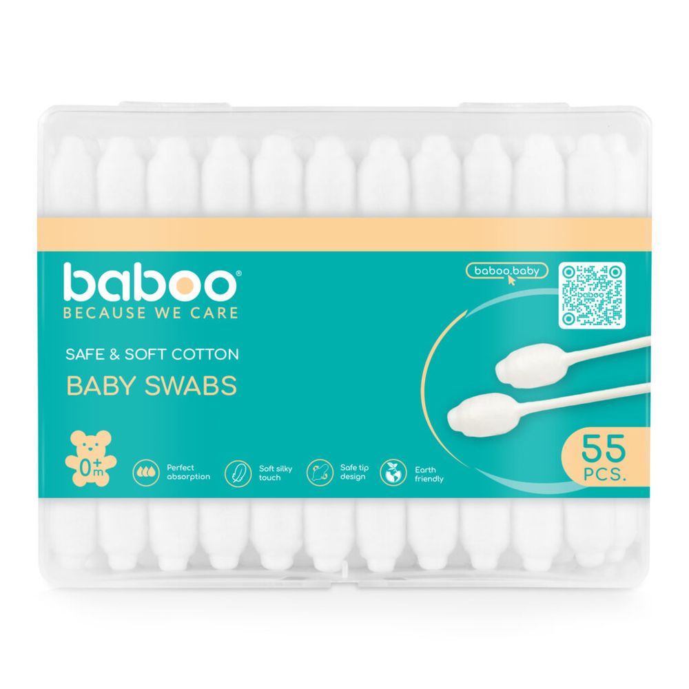 Baboo - Soft Baby Cotton Swab - 55 Pc Set