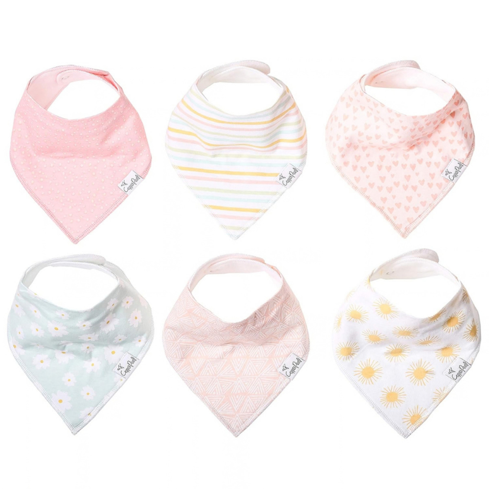 Copper Pearl - Baby Bandana Bibs - Sunny - 6 Pc Set