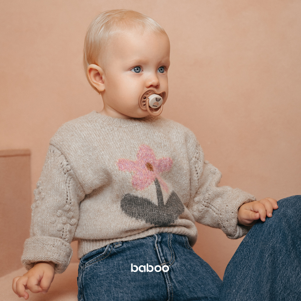 Baboo - Round Latex Baby Pacifier With Sterilizer Box - Au Naturale - +0m - 2pcs