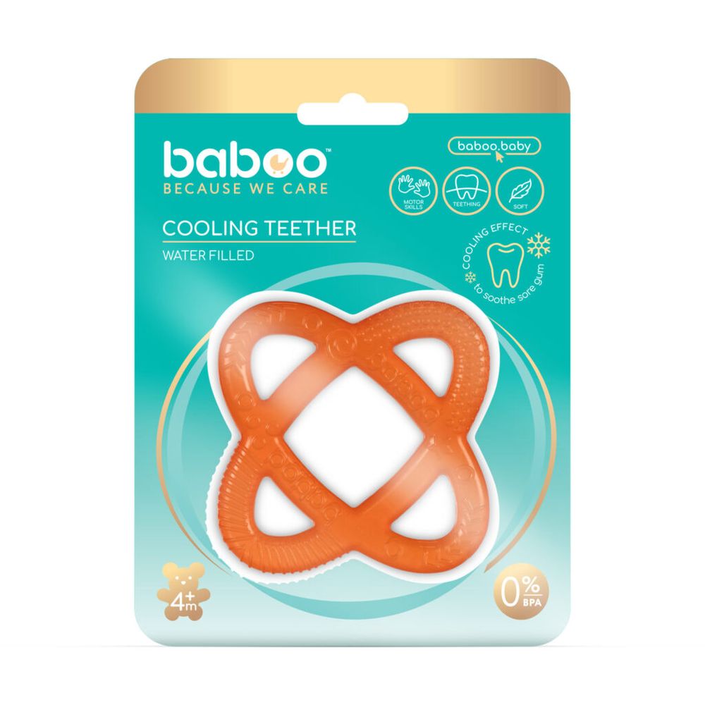 Baboo - Water-Filled Cooling Teether Sphere - Orange