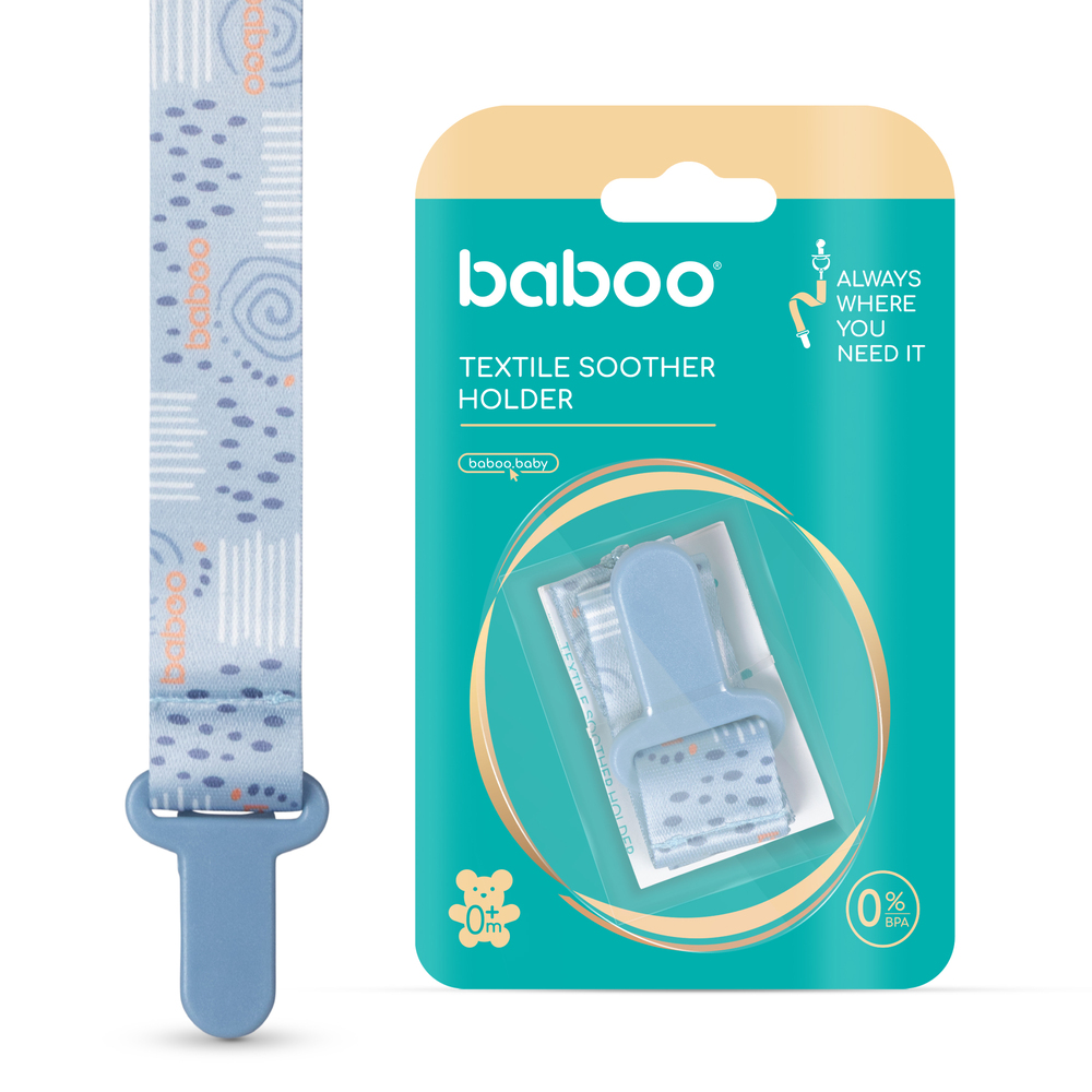 Baboo - Baby Pacifier Clip - Blue Haze