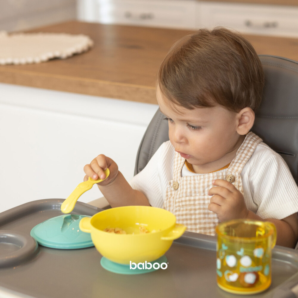 Baboo Suction Feeding Bowl And Spoon Set - Lagoon Fiesta - 6m+
