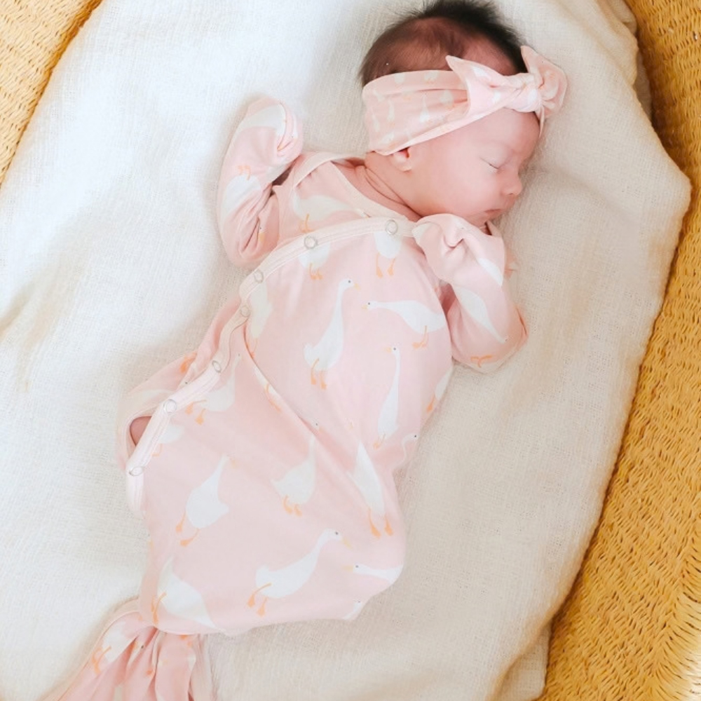 Copper Pearl - Newborn Knotted Sleepsuit - Goosie