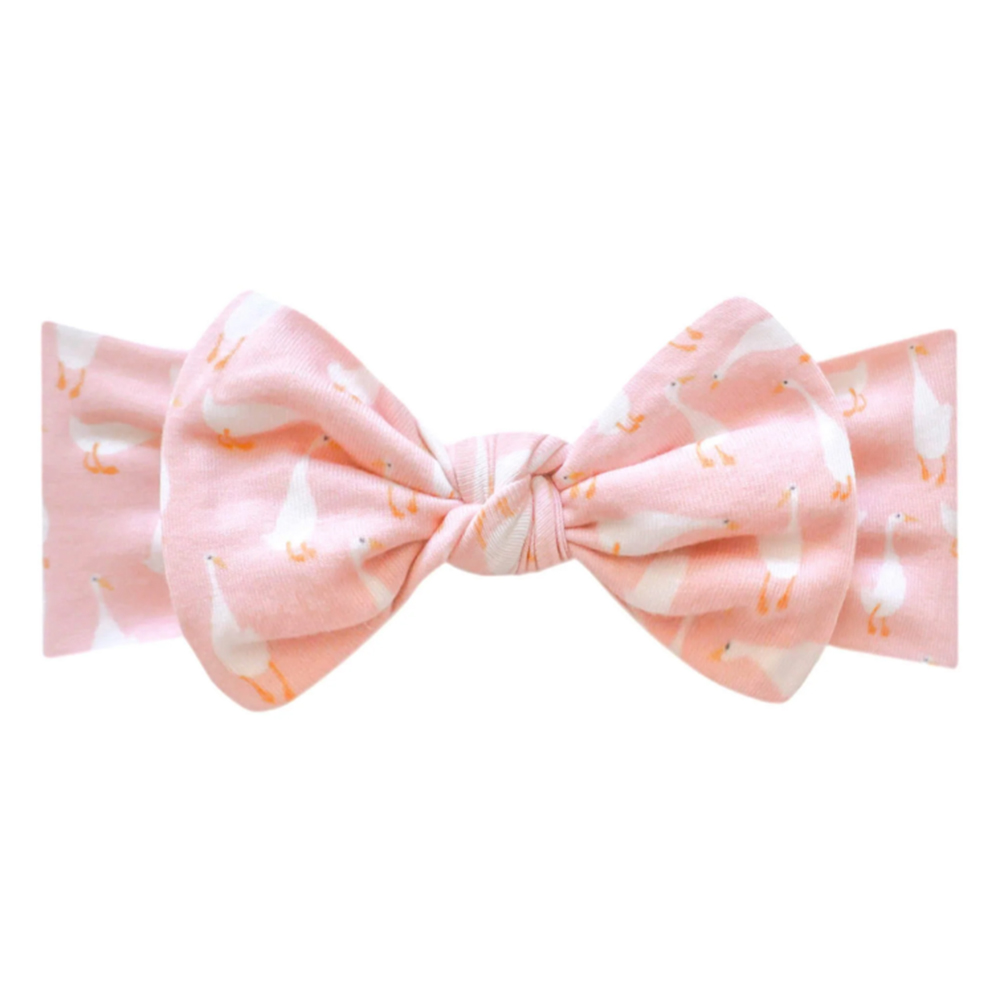 Copper Pearl - Baby Knit Bow Headband - Goosie