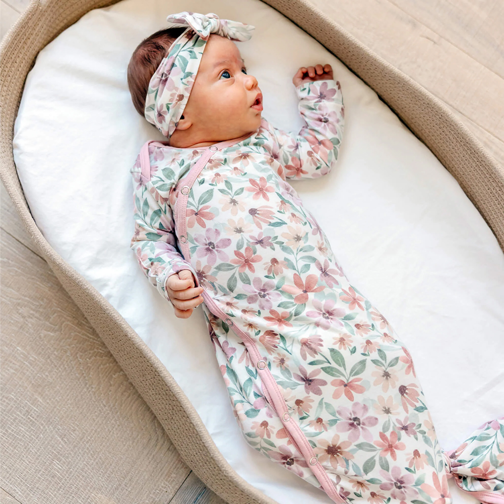 Copper Pearl - Baby Knit Bow Headband - Natalie