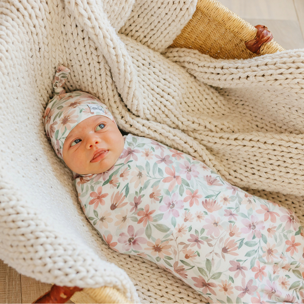 Copper Pearl - Baby Knit Swaddle Blanket - Natalie