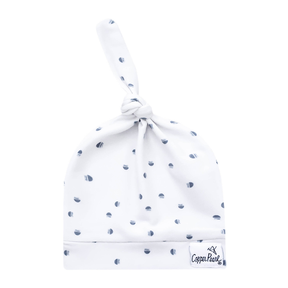 Copper Pearl - Baby Top Knot Hat - Haze