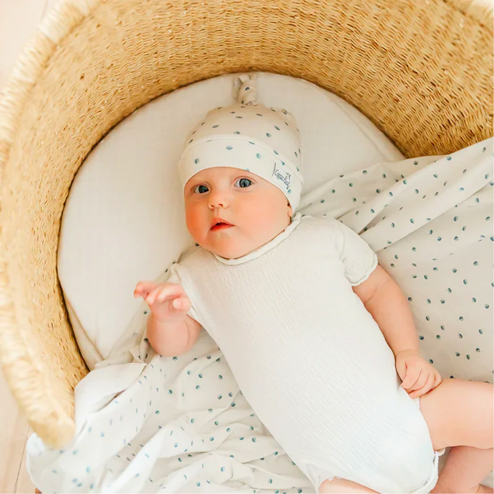 Copper Pearl - Baby Top Knot Hat - Haze