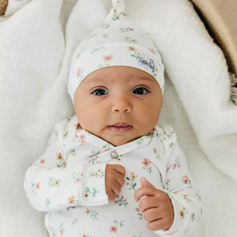 Copper Pearl - Baby Top Knot Hat - Eloise