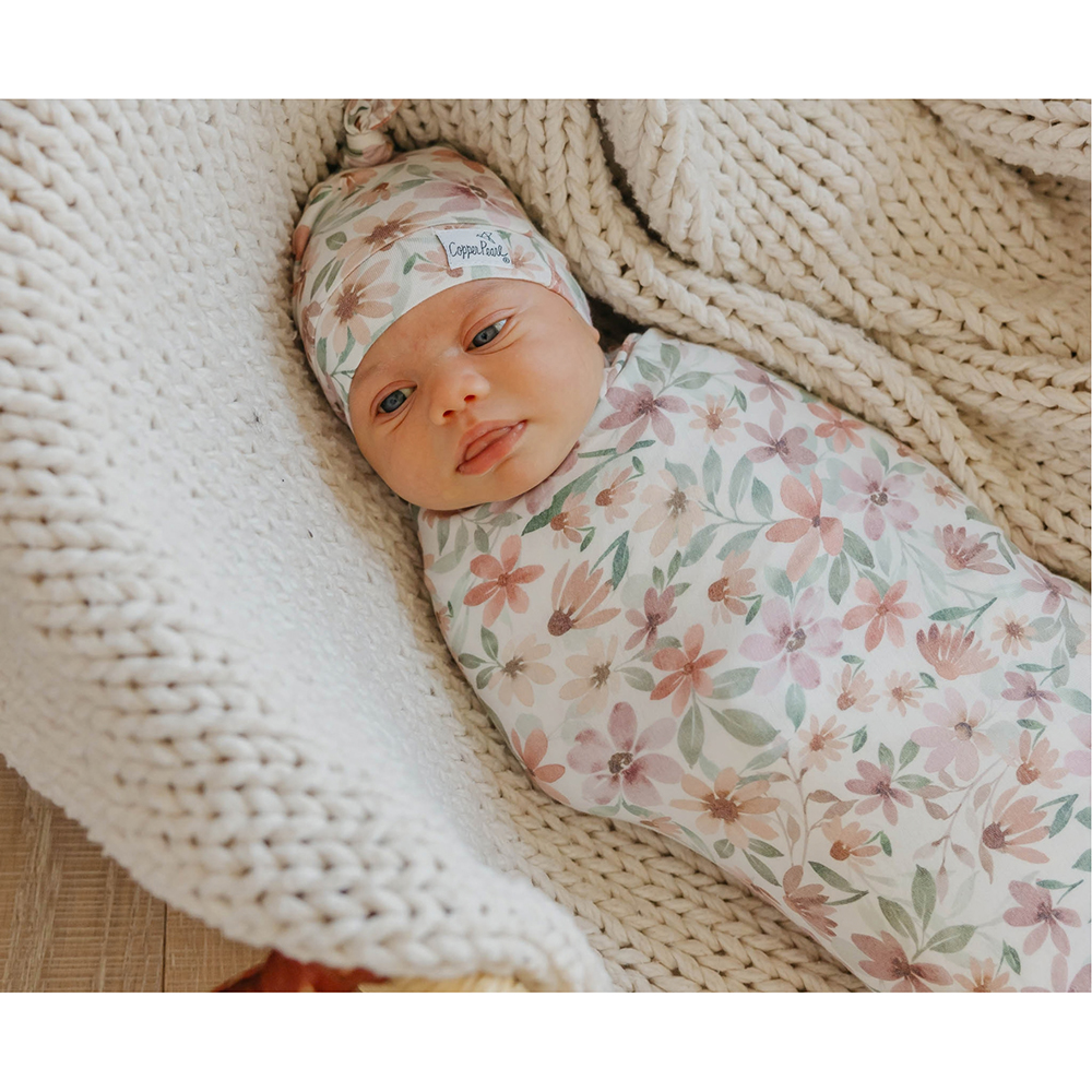 Copper Pearl - Baby Top Knot Hat - Natalie