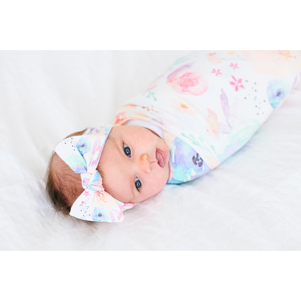Copper Pearl - Baby Knit Bow Headband - Bloom