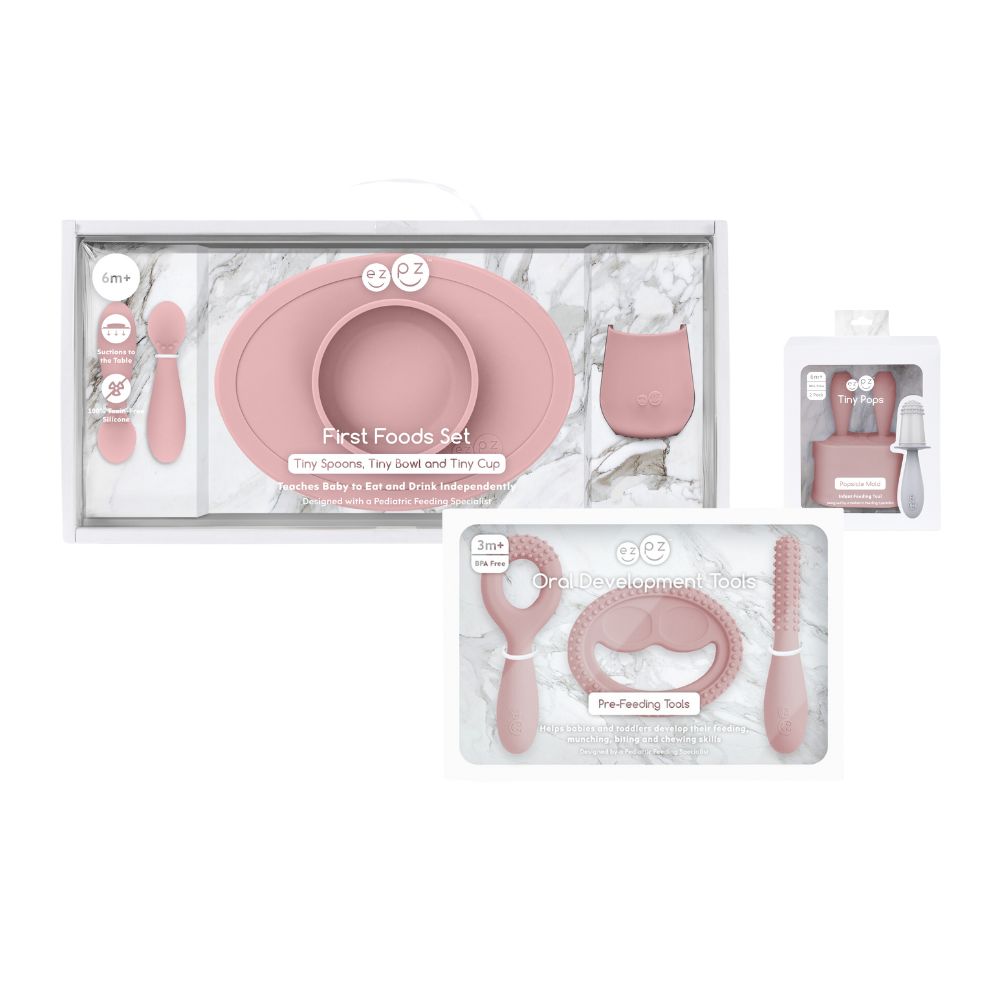 Ezpz - Ultimate Feeding Set - Blush - 9 Pcs