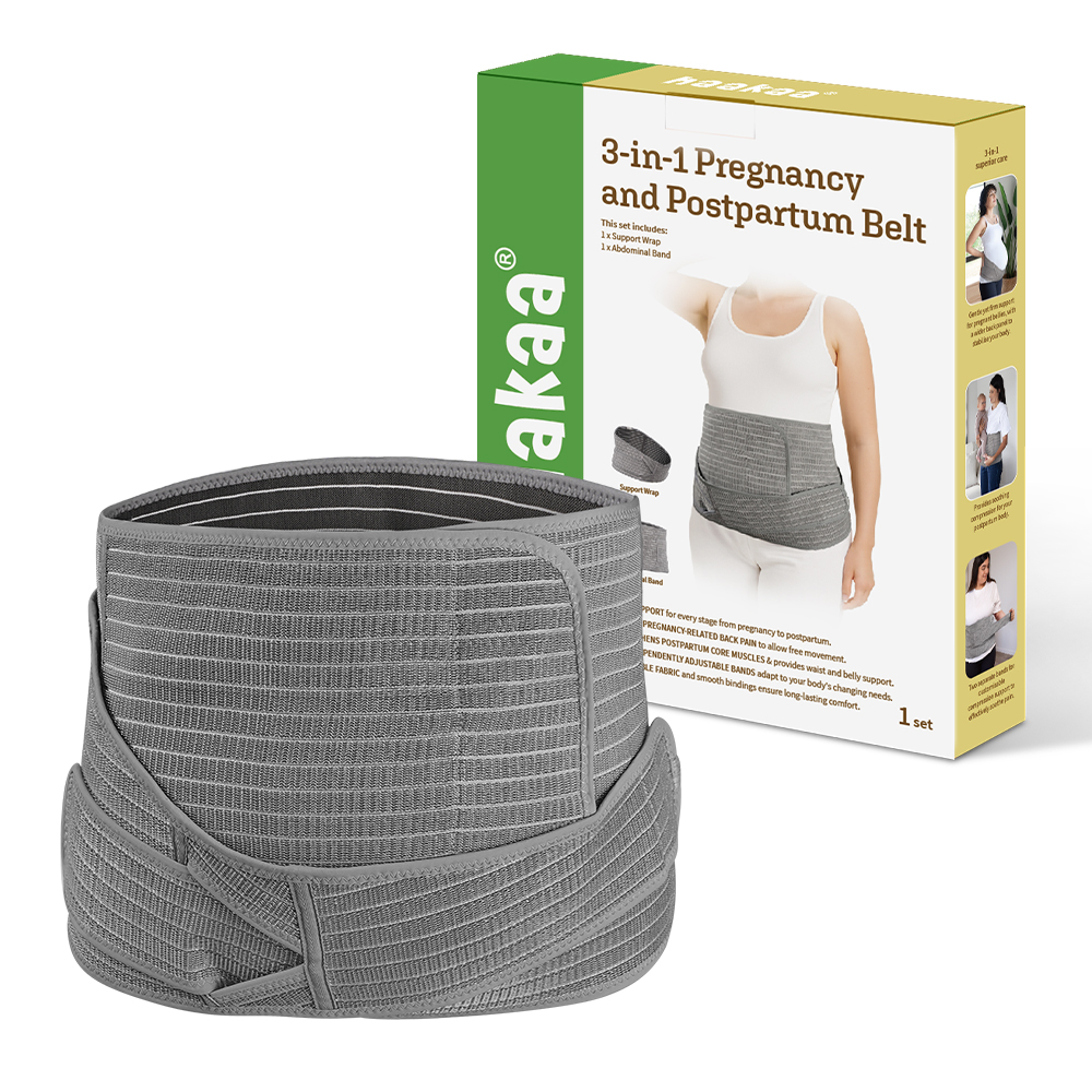 Haakaa - 3-in-1 Pregnancy and Postpartum Abdominal Belt - Grey