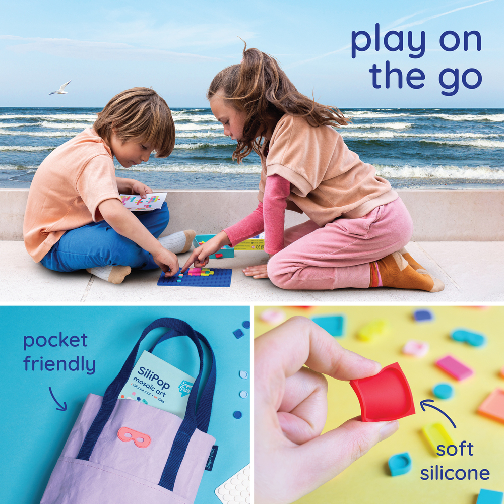 Super Petit - Silipop Travel Game - Blue - 65+ Pcs