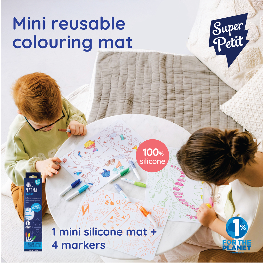 Super Petit - Amazonian Rainforest Colouring Playmat With Wristband & Markers - 5 Pcs