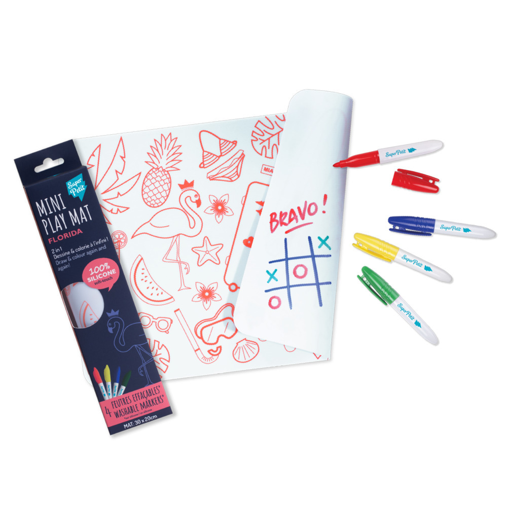 Super Petit - Florida Paradise Reversible Mini Playmat With 4 Markers
