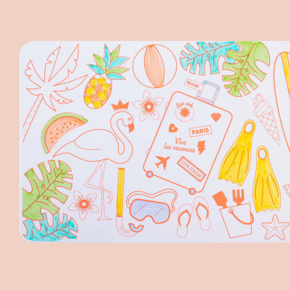 Super Petit - Florida Paradise Reversible Mini Playmat With 4 Markers