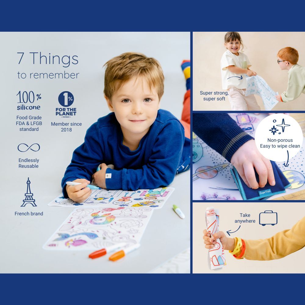 Super Petit - Sports Colouring Playmat With Orange Wristband & 5 Markers