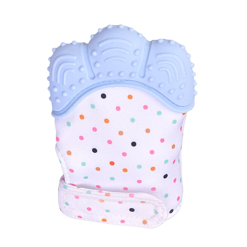 Pikkaboo - Organic 2-In-1 Baby Mitten Teether And Pacifier - Mint/Blue - 2 Pcs