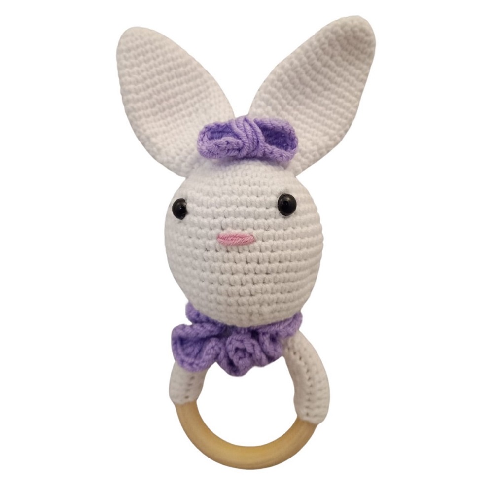 Pikkaboo - 2pc-Set - HeavenlyHugs Miss Rabbit Crochet Teether And Booties