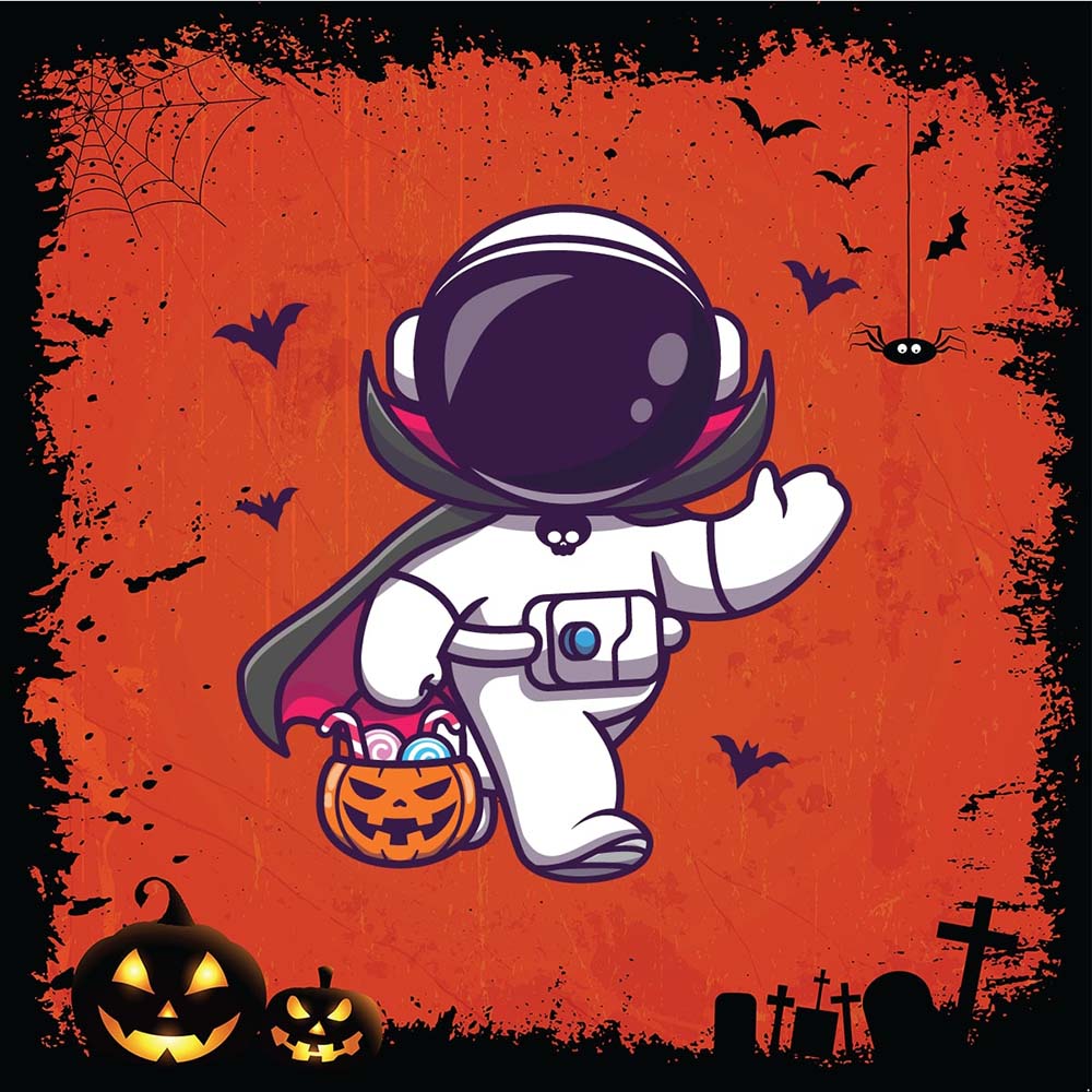 Twinkle Hands - Astronaut Halloween T-Shirt - Grey