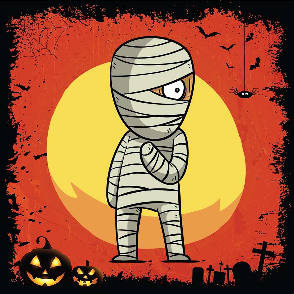 Twinkle Hands - The-Mummy Halloween T-Shirt - Dark Blue