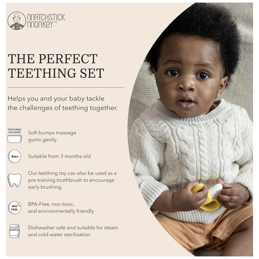 Matchstick Monkey - Banana Soother And Monkey Teeting Set - 2pcs