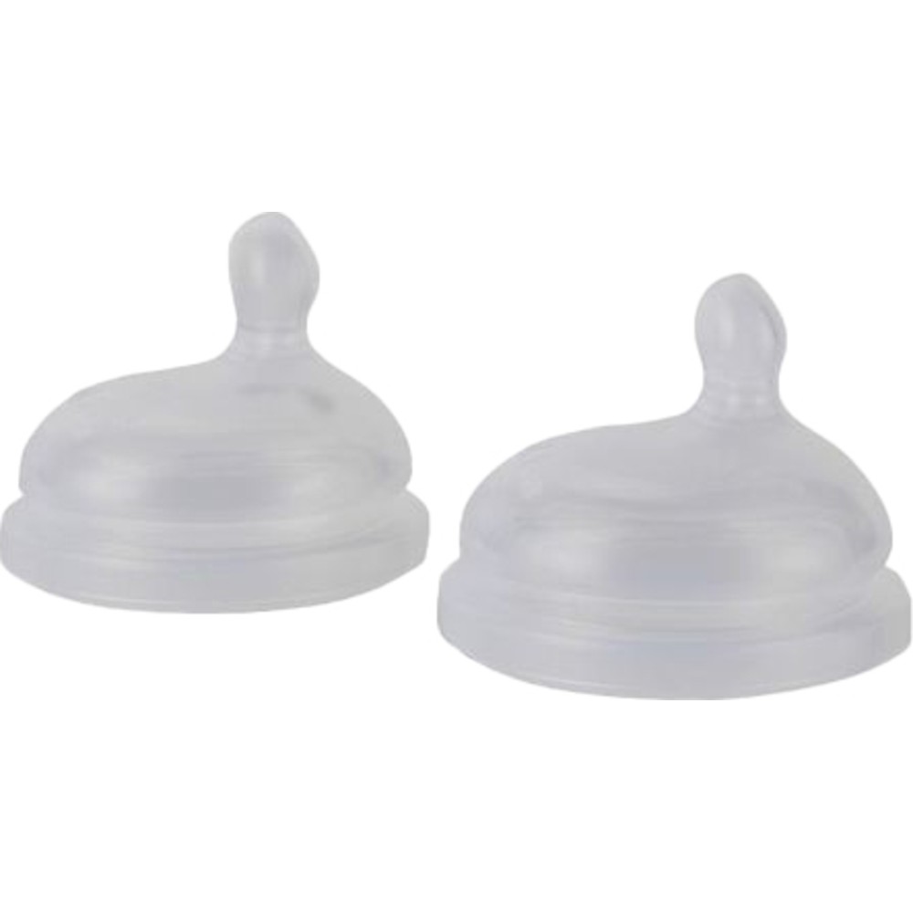 Milk + Water - Medium Flow Soft Silicone Anti-Colic Teats - 2 Pc Set